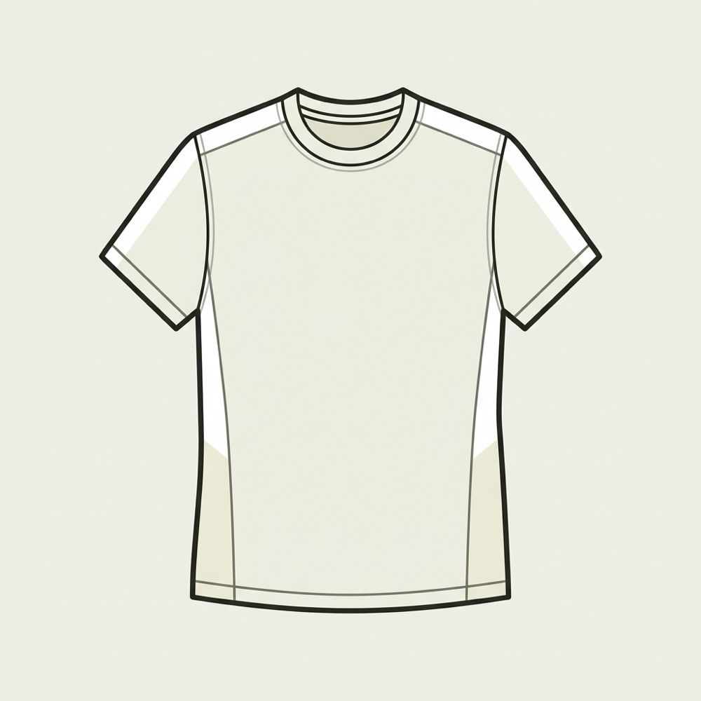 Blank cream home jersey, crew neck, print-ready